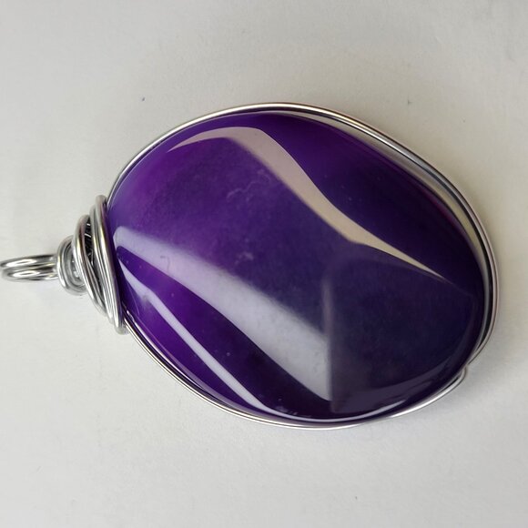 Large Purple Agate Pendant - Picture 4 of 16